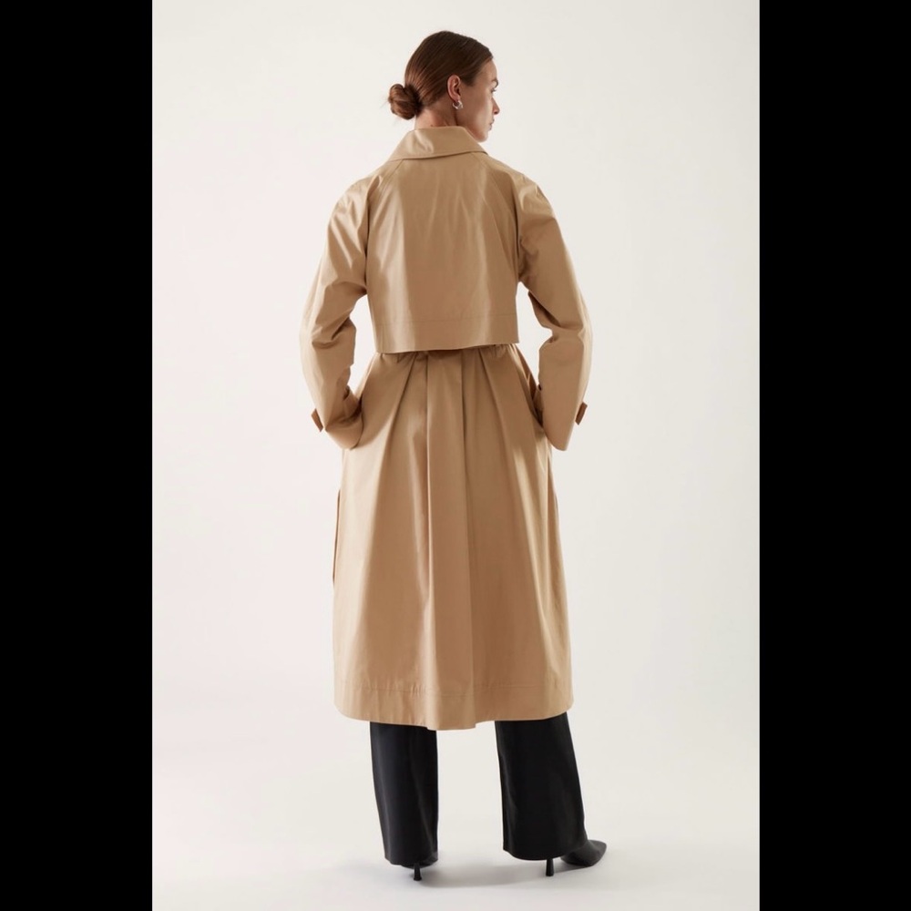COS Tan Cotton Oversized Trench Coat in 36 - Picture 7 of 9